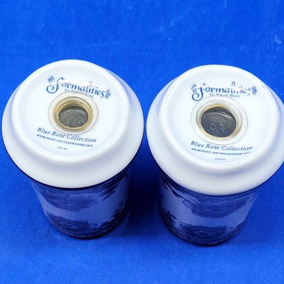 Baum Brothers Formalities Blue Rose Salt & pepper Shaker Set - Picture 5 of 6
